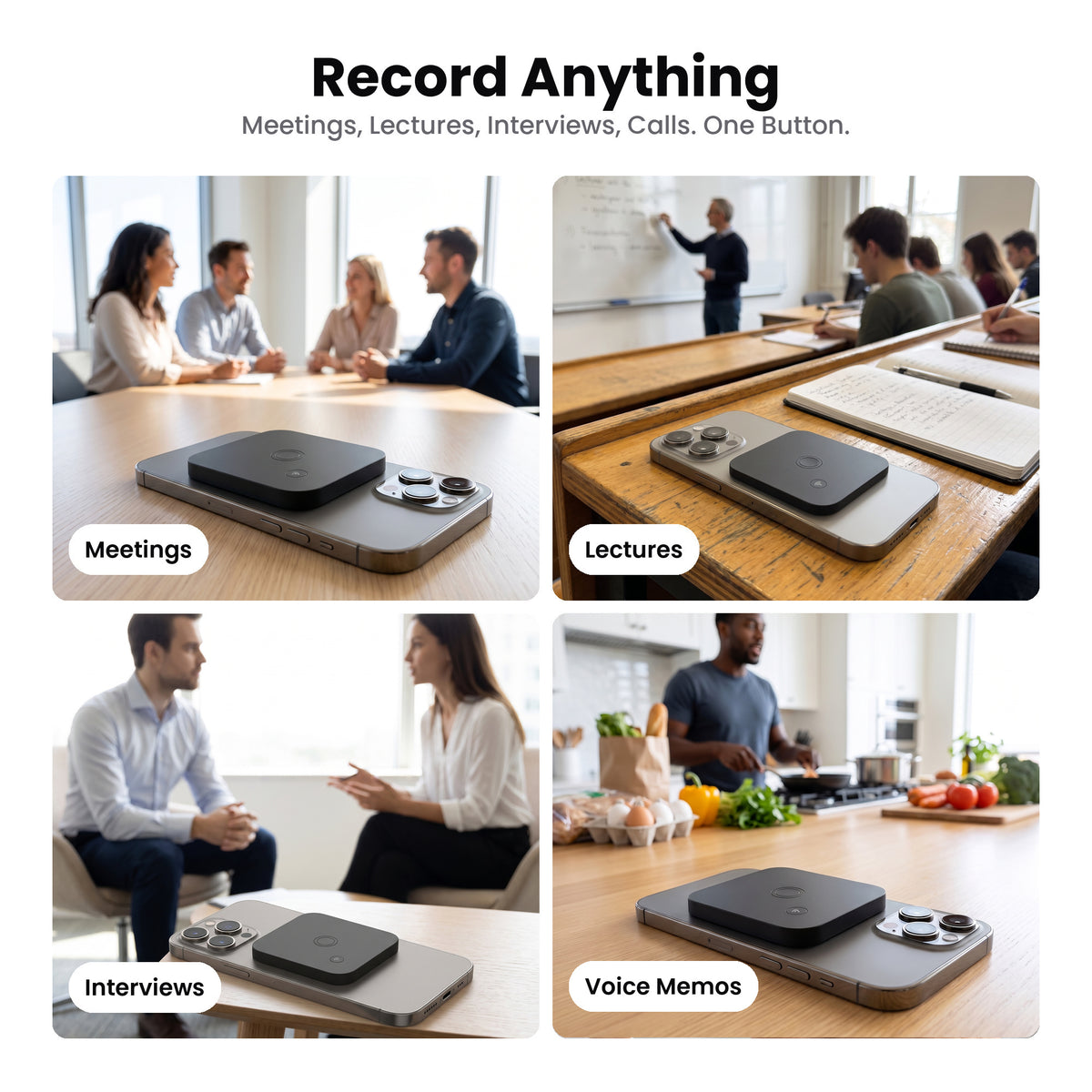 Blocc Cube: MagSafe AI Recorder for iPhone - Black