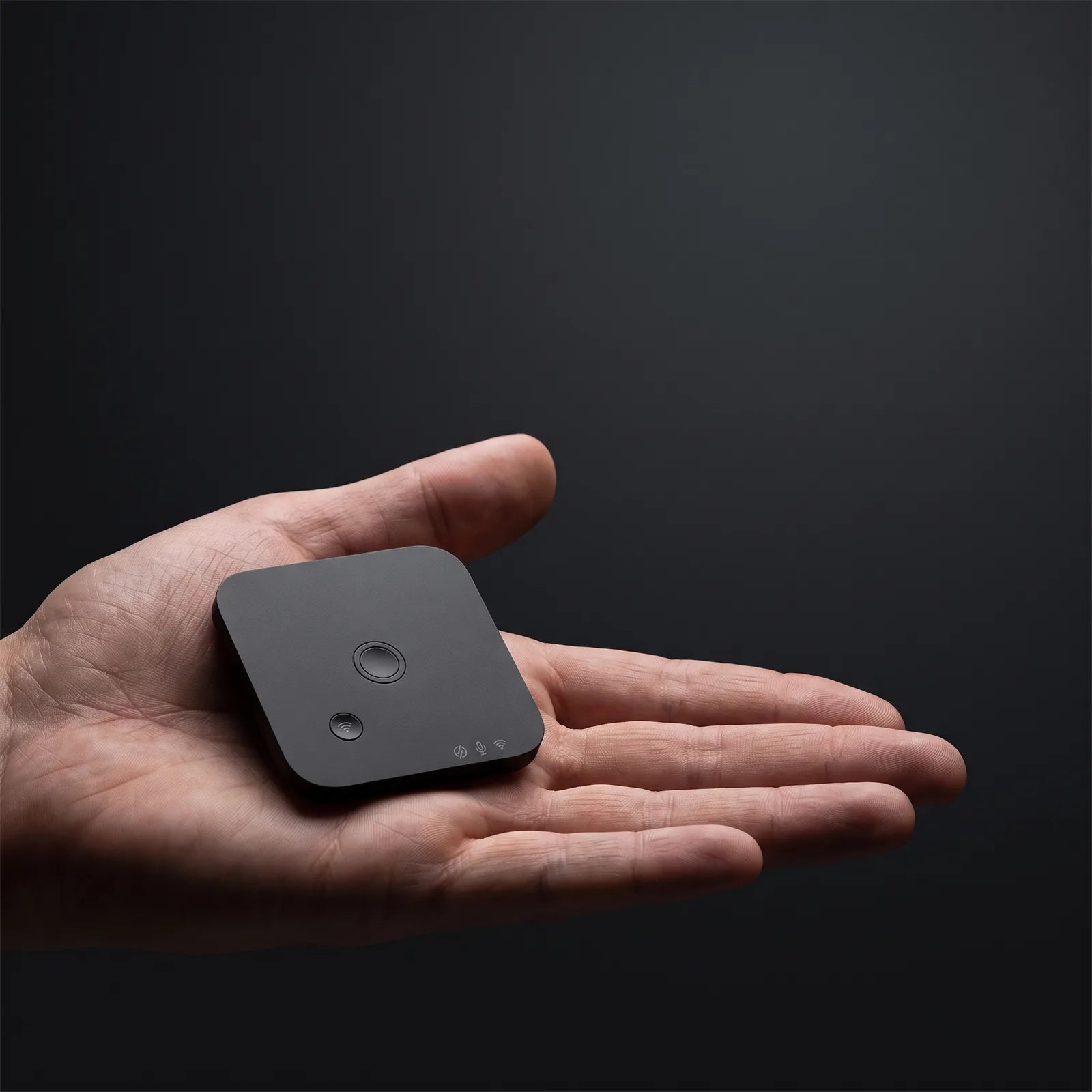 Cube MagSafe AI voice recorder resting on an open palm